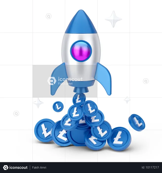 라이트코인 스타트업  3D Icon