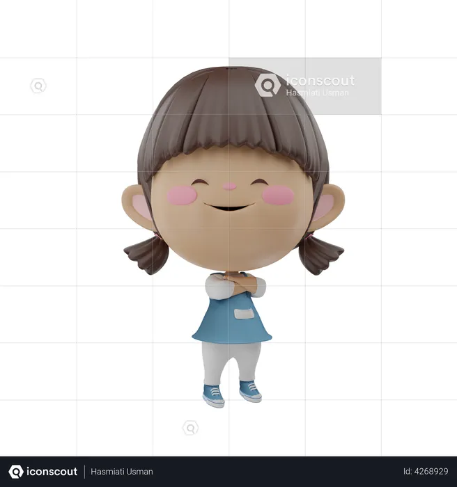 Little Girl standing  3D Illustration