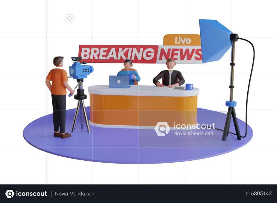 Live breaking news  3D Illustration