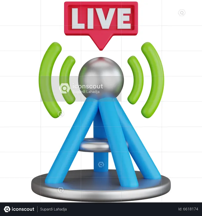 Live Broadcasting  3D Icon