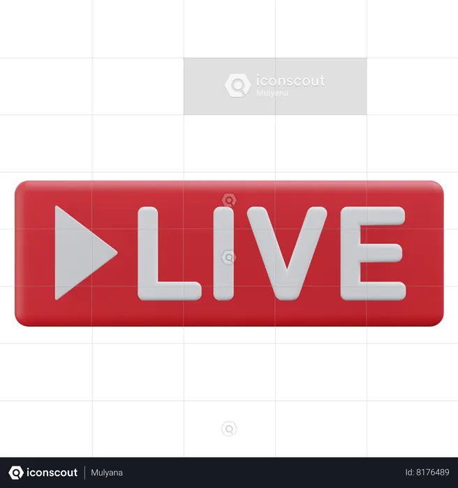 Live Button  3D Icon