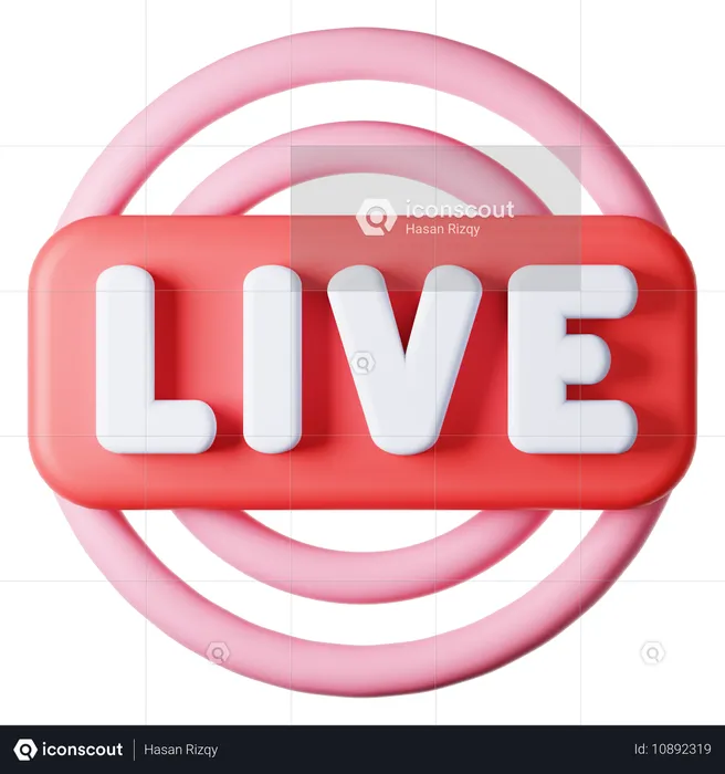 Live Button  3D Icon