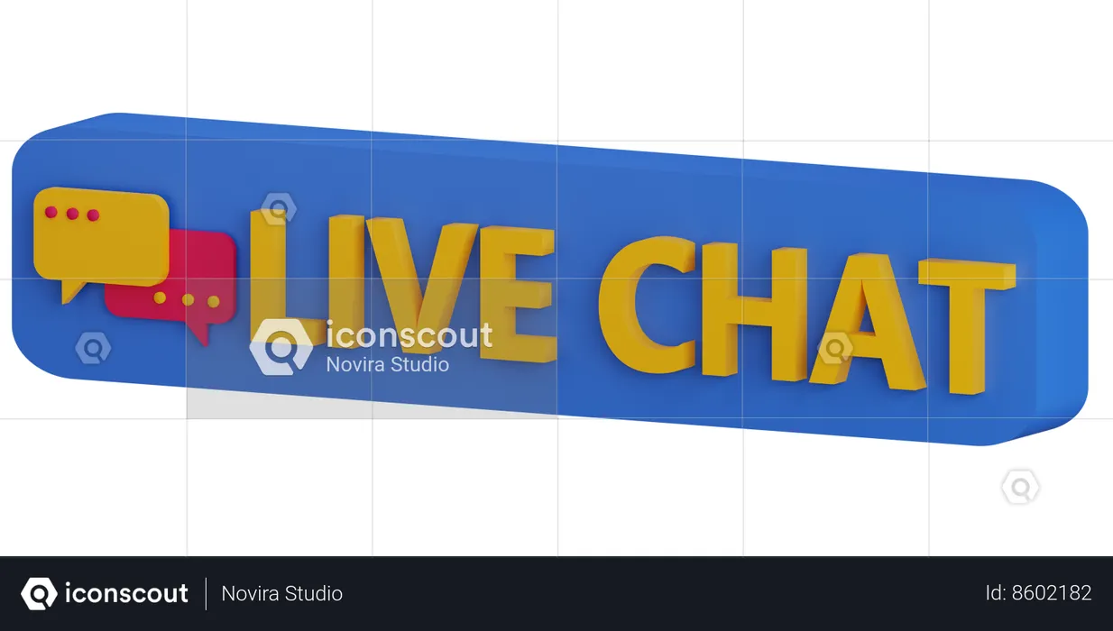 Live Chat Button  3D Icon