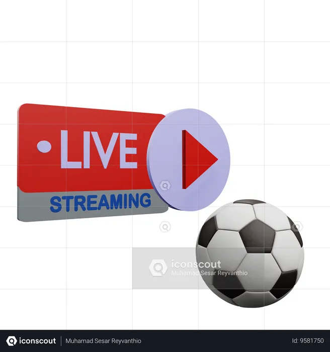 Live-Fußballspiel  3D Icon