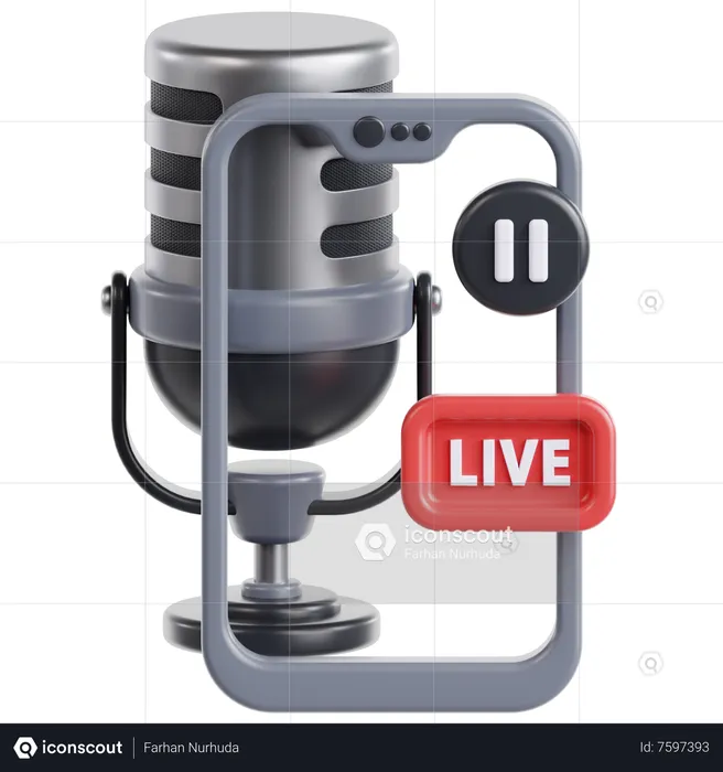 Live podcast  3D Icon