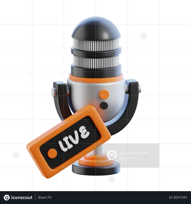 Live podcast  3D Icon