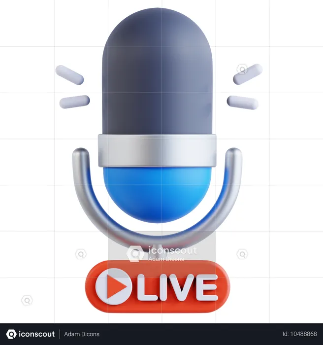 Live Podcast  3D Icon