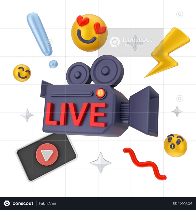 Live social media marketing  3D Illustration