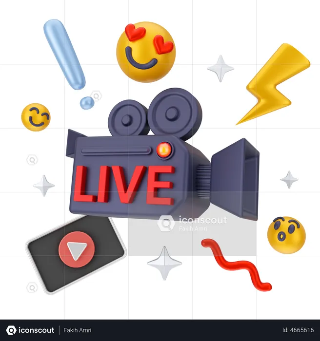 Live Social media marketing  3D Illustration