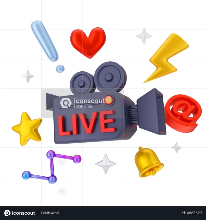 Live social media marketing  3D Illustration