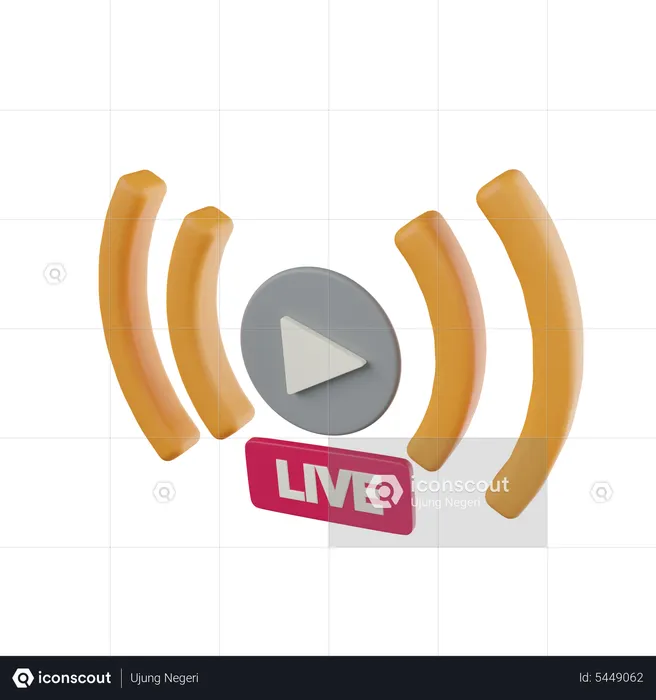 Live Stream  3D Icon