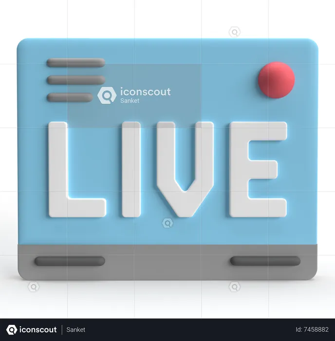 Live Stream  3D Icon