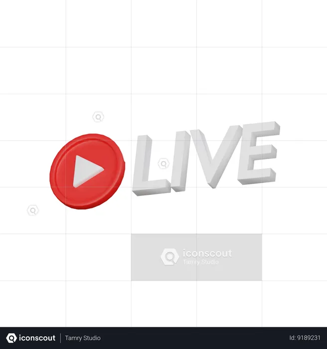 Live Streaming Logo 3D Icon