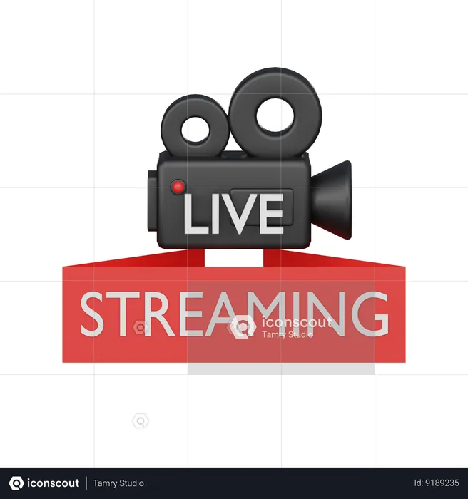 Live Streaming Logo 3D Icon