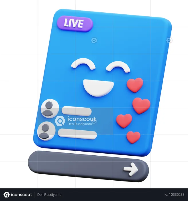 Live Streaming  3D Icon