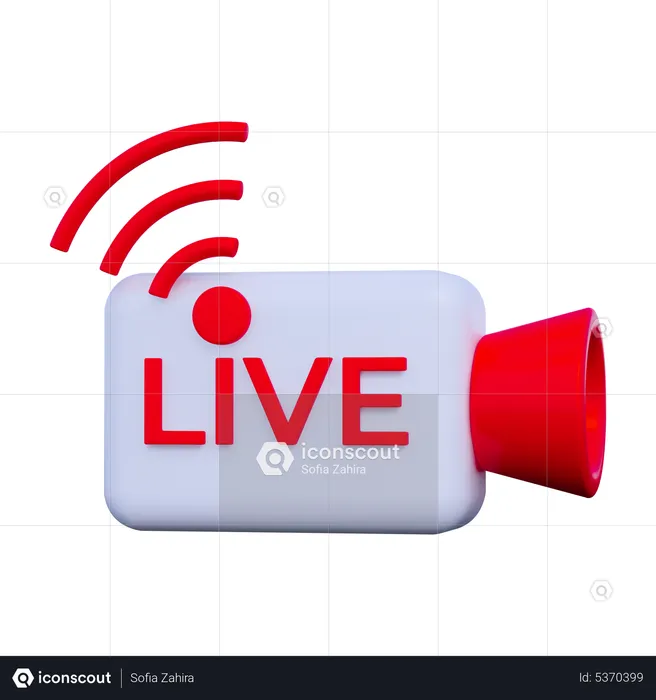 Live Streaming  3D Icon