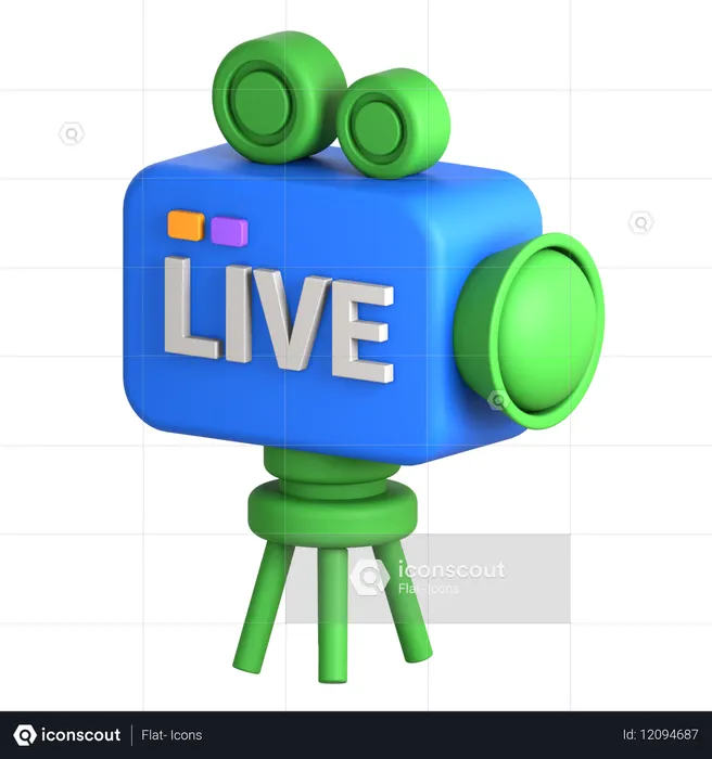 Live Streaming  3D Icon