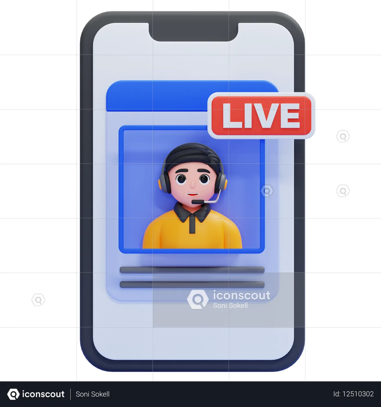 Live Streaming 3D Icon - Free Download People 3D Icons | IconScout