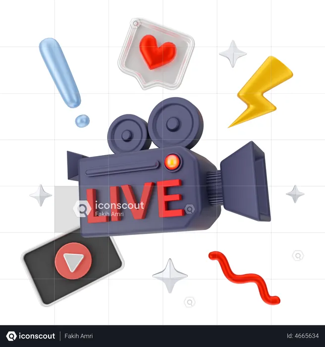 Live streaming  3D Illustration