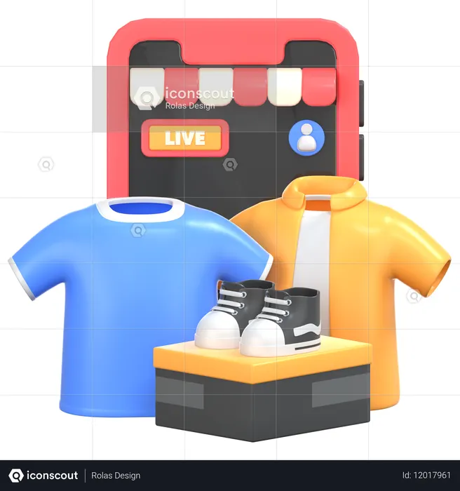 Live-Streaming auf Mobilgeräten  3D Icon