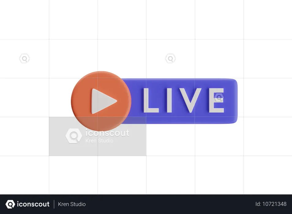 Schaltfläche für Live-Streaming  3D Icon