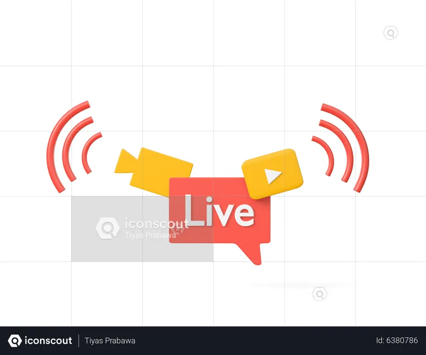 Live streaming Social media  3D Icon