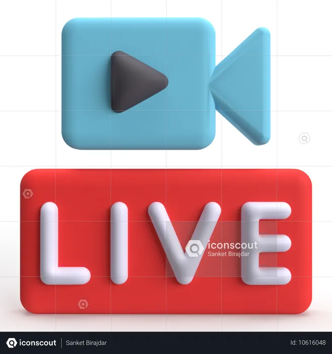 Live-Video  3D Icon