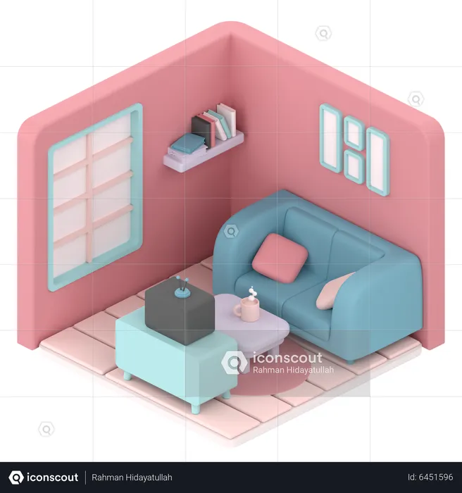 Living Room  3D Illustration