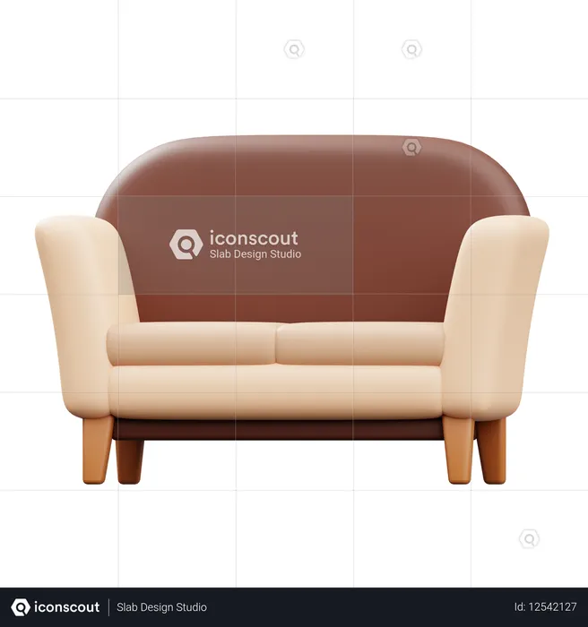 リビングルームのソファ  3D Icon