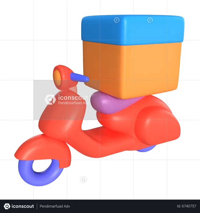 Scooter de livraison  3D Icon