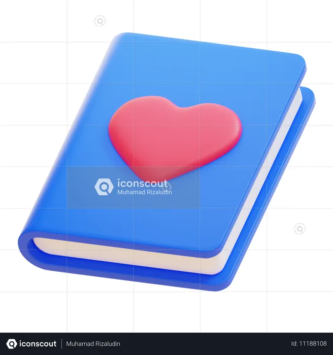 Livre avec un coeur  3D Icon