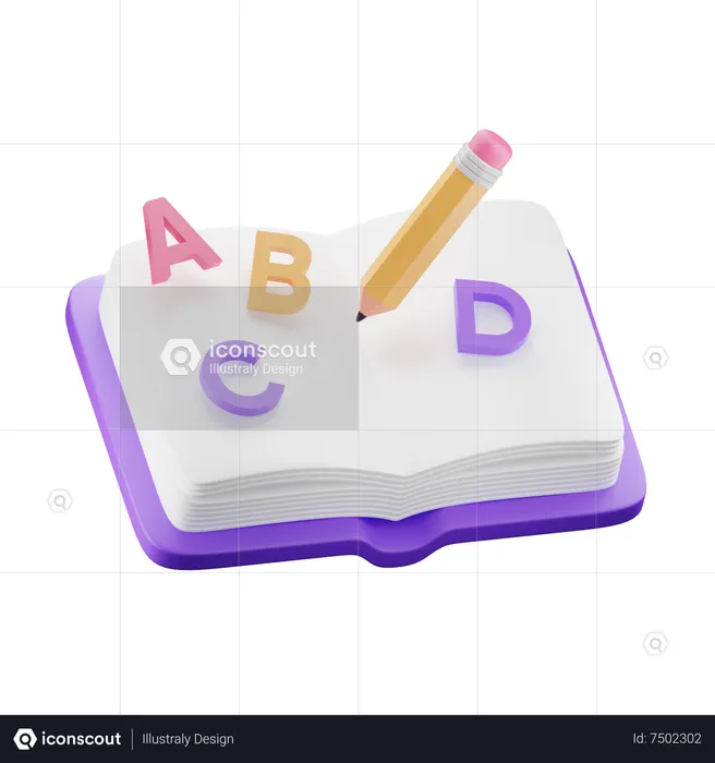 Livre et crayon  3D Icon