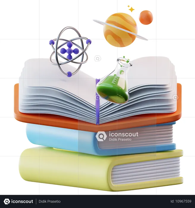 Livre de science  3D Icon