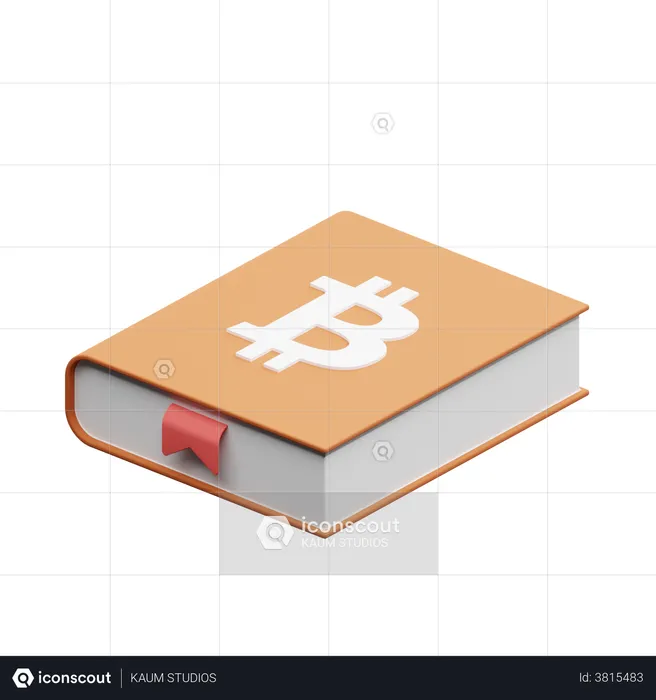 Livro criptográfico Bitcoin  3D Illustration