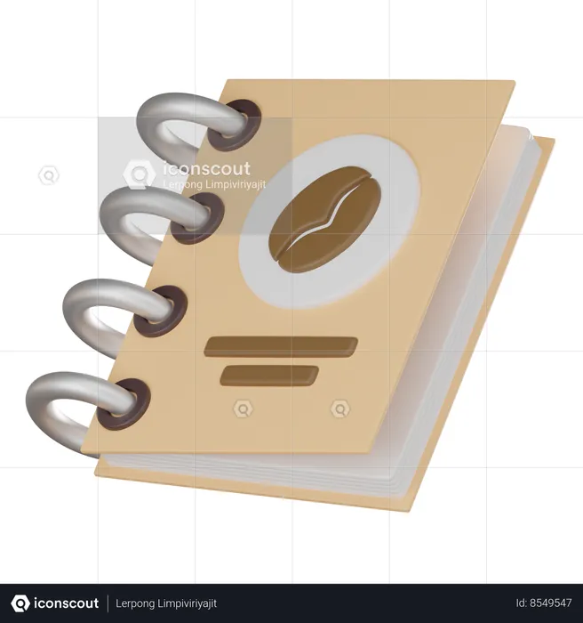 Livro de cardápio de café  3D Icon