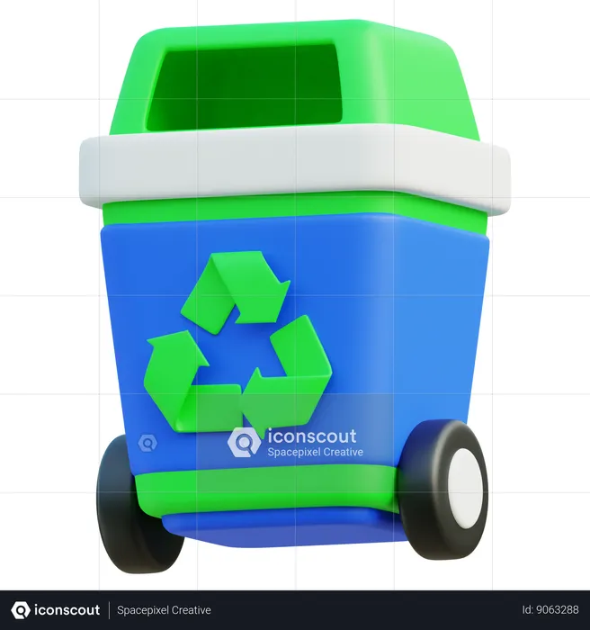 Lixeira de reciclagem  3D Icon