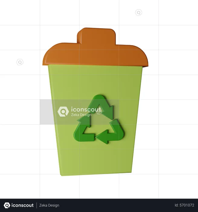 Lixeira de reciclagem  3D Icon