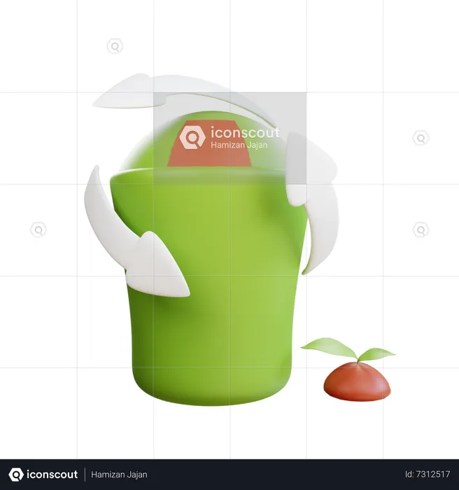 Lixeira de reciclagem  3D Icon