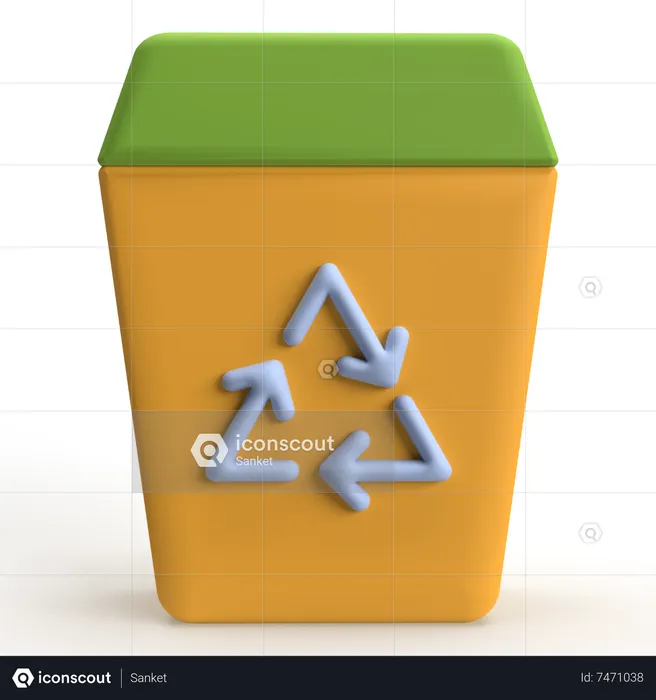 Lixeira de reciclagem  3D Icon