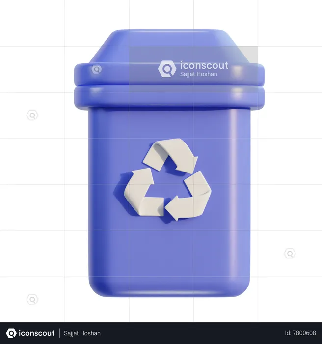 Lixeira de reciclagem  3D Icon