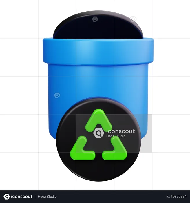 Lixeira de reciclagem  3D Icon