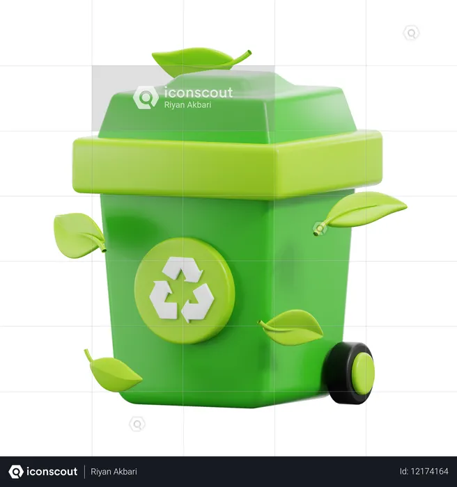 Lixeira de reciclagem  3D Icon