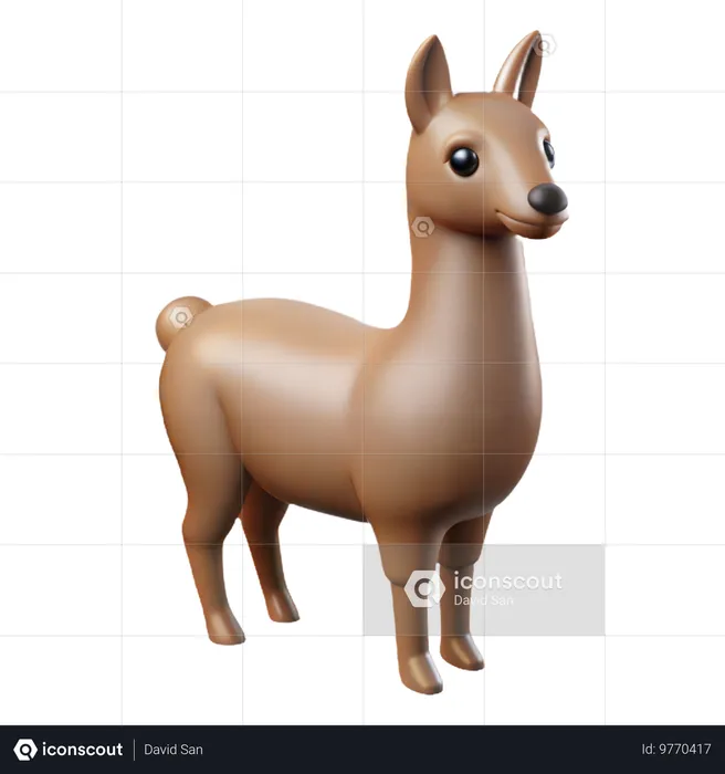 Llama  3D Icon