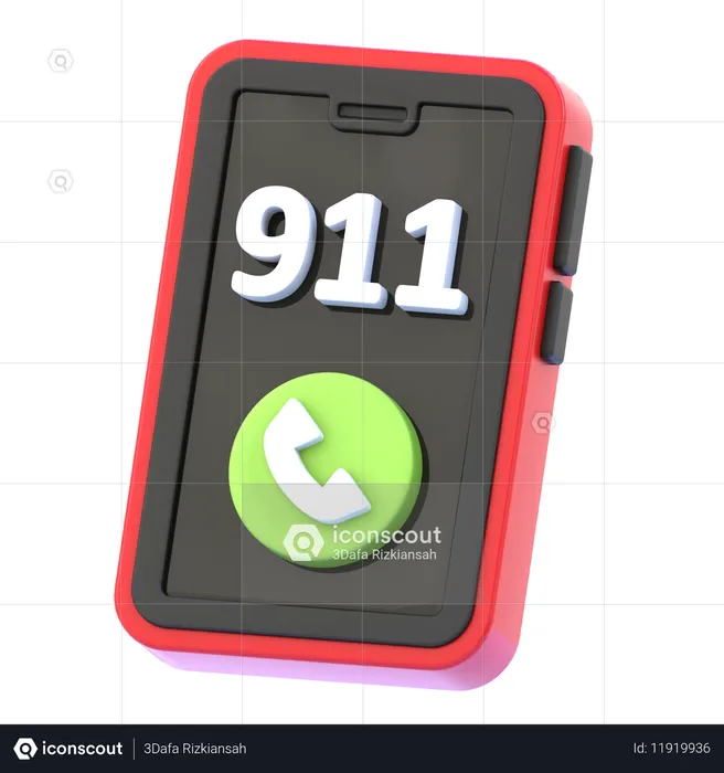 Llamada de emergencia al 911  3D Icon
