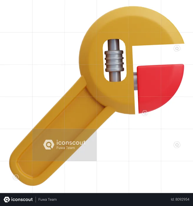 Llave ajustable  3D Icon