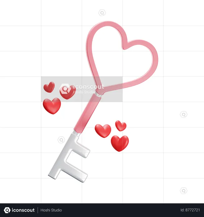 Llave de amor  3D Icon