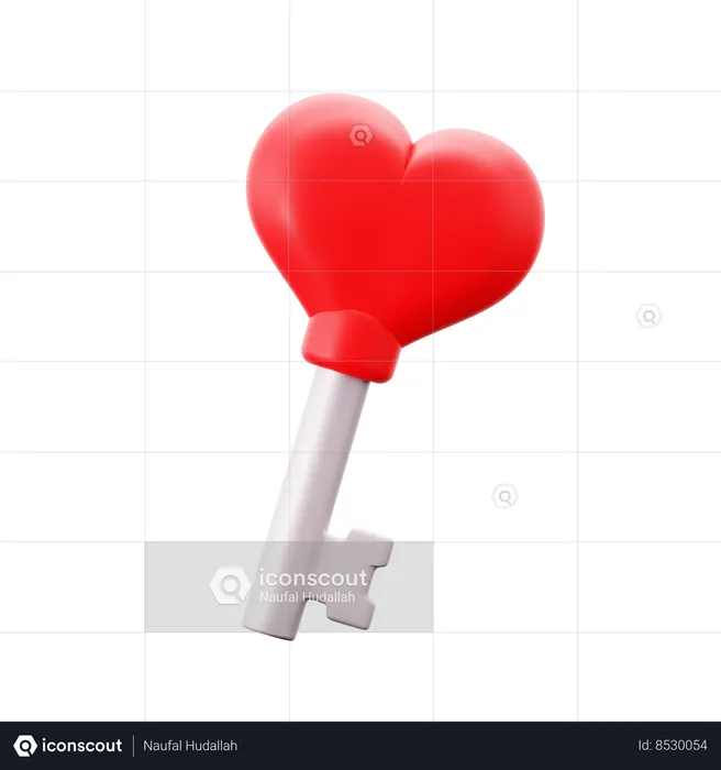 Llave dorada del amor  3D Icon