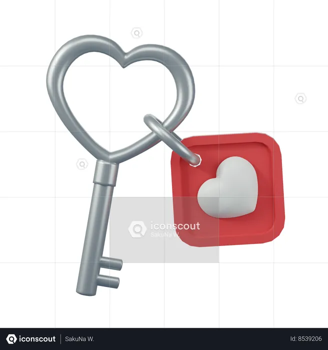 Llave del corazon  3D Icon