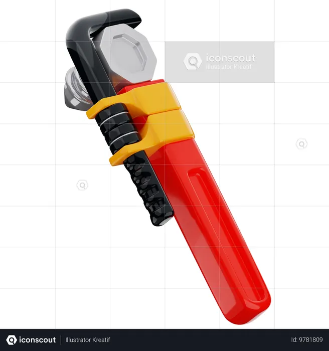 Llave de tubo  3D Icon