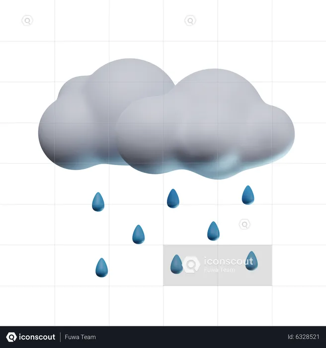 Lloviendo  3D Icon